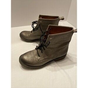 Lucky Brand COMBAT Boots Women Sz 6 METALLIC GOLD/COPPER/BRONZE